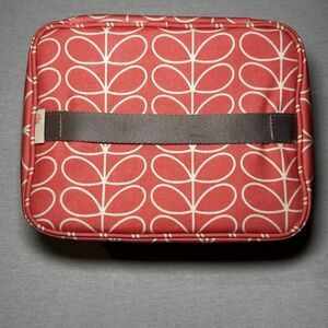 Orla Kiely Coral and Cream Stem Print Cosmetic Case